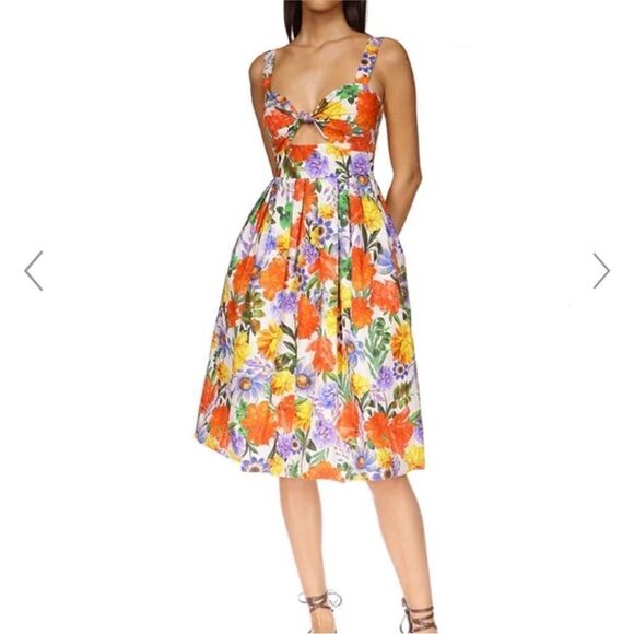 NWT Cara Cara Laurel Dress Egret Blossoms-L15 - Picture 1 of 12